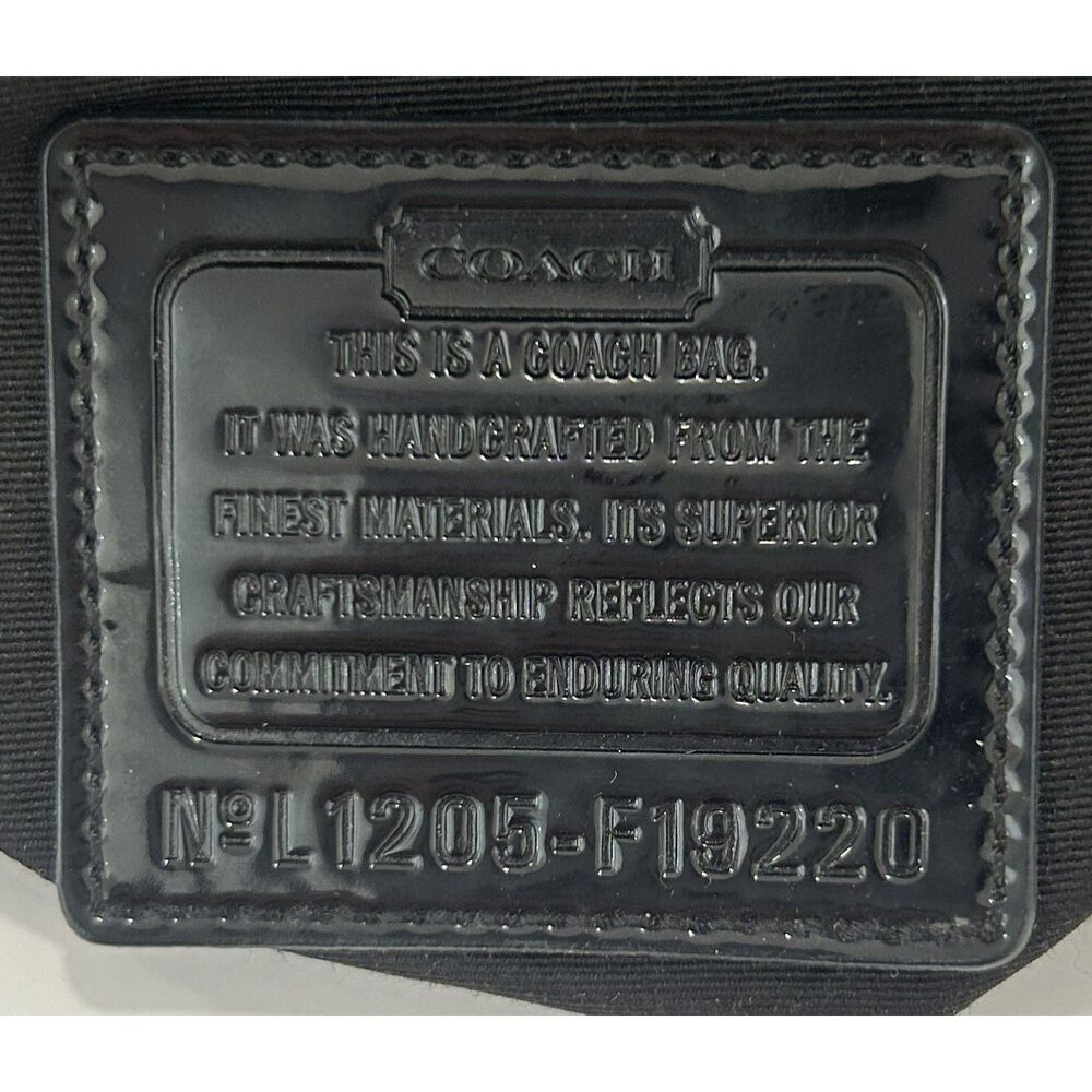 COACH Signature Stripe File Bag Crossbody Purse Black Grey Canvas F19220 - Picture 3 of 9